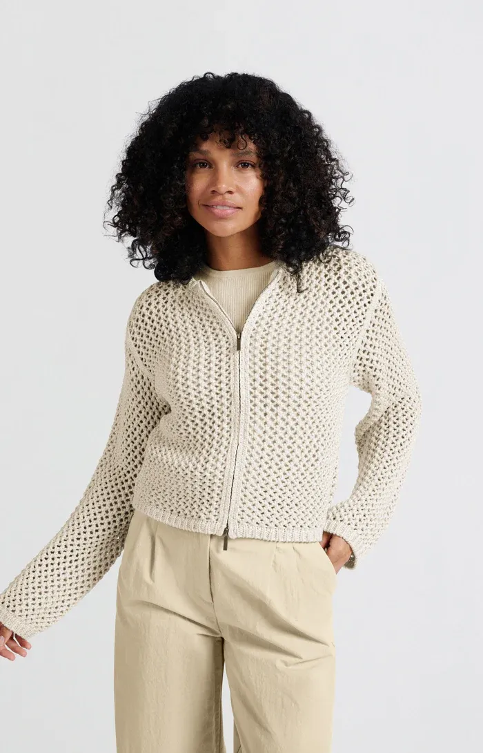 Yaya Vest met mesh-patroon en normale pasvorm