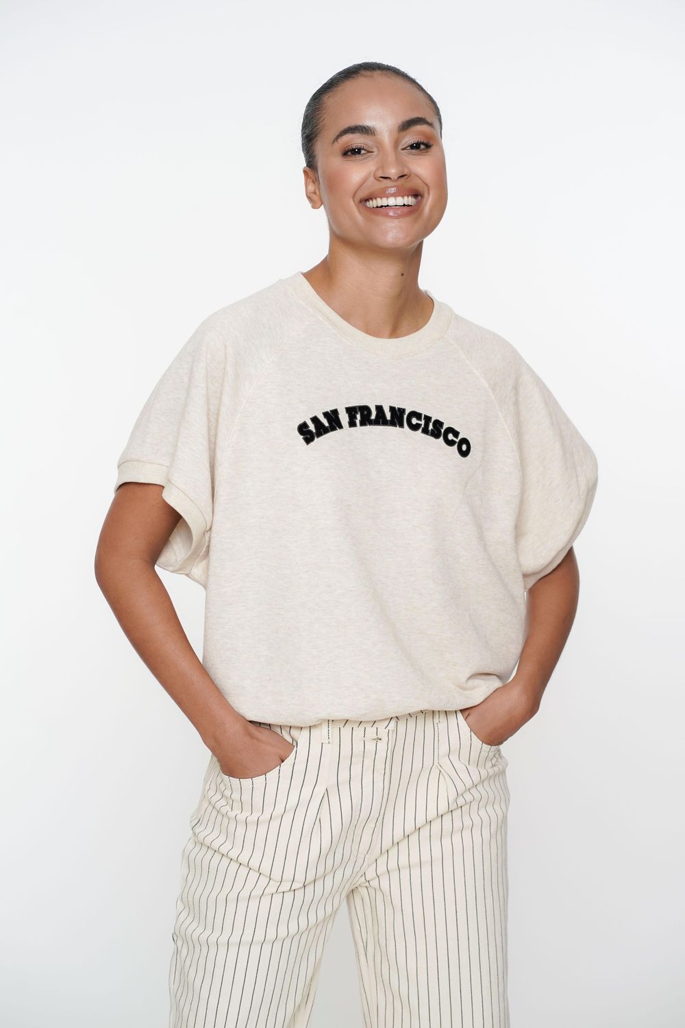 Geisha Sweat short sleeves San Francisco Beige
