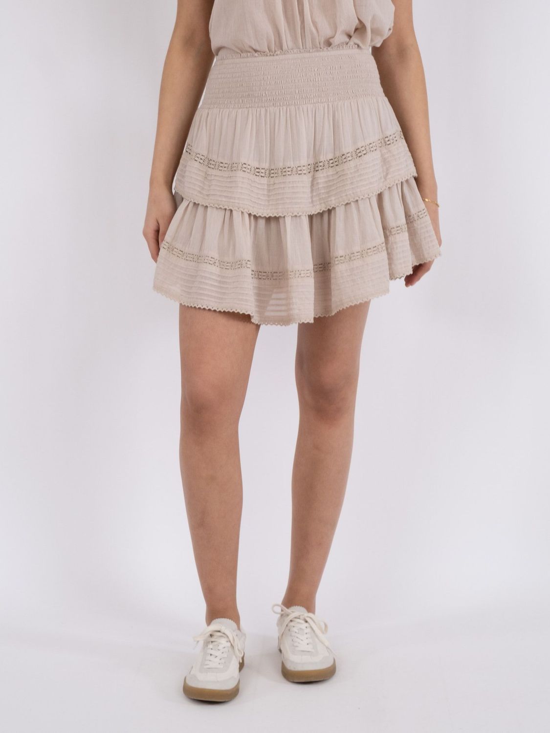 Neo Noir Kenia S voile Skirt Beige