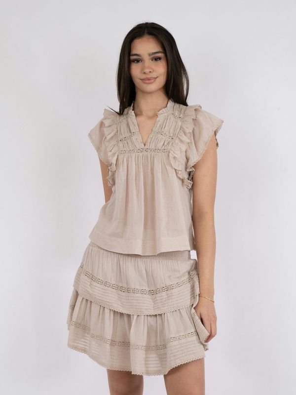 Neo Noir Jayla S Voile Top Beige