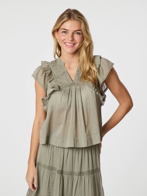 Neo Noir Jayla S Voile Top Groen
