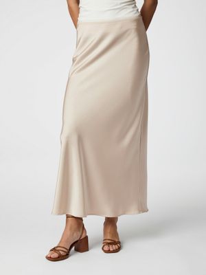 Neo Noir Vicky heavy sateen Skirt Beige