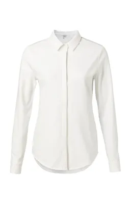 Yaya Basic getailleerde blouse met blinde knoopsluiting