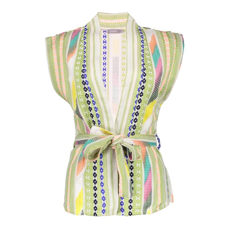 Geisha geweven gilet multi goen