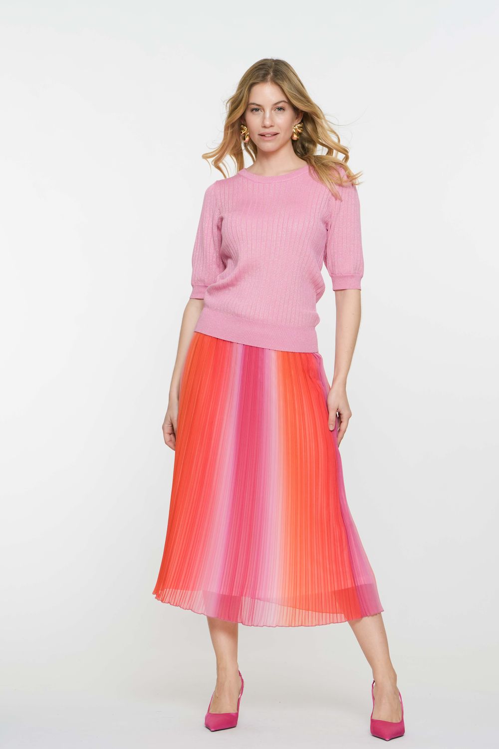 Geisha plisse rok roze