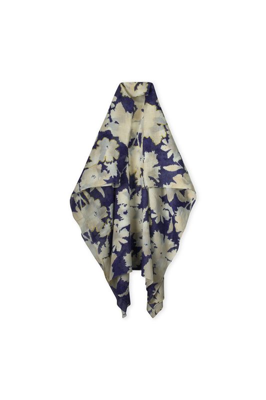 Kyra scarf embroidery Blauw