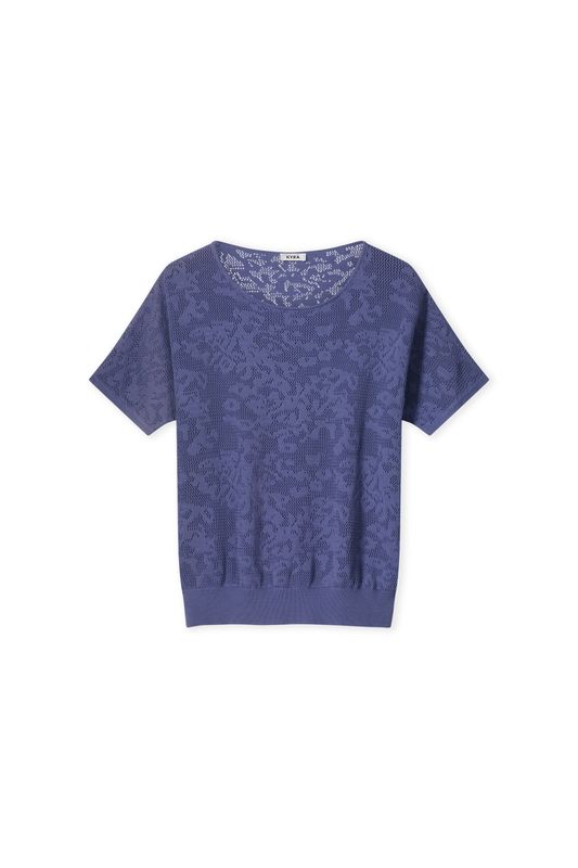 Kyra pullover korte mouw trui Blauw