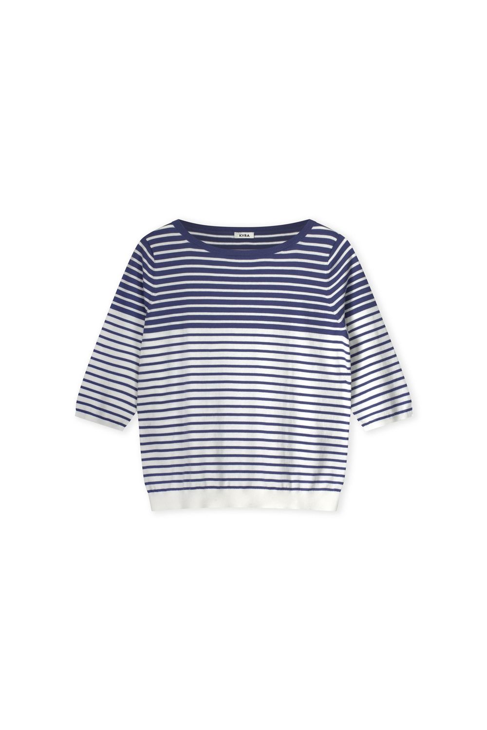 Kyra pullover 3/4 mouw stripe Blauw