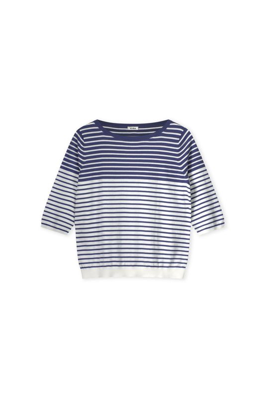 Kyra pullover 3/4 mouw stripe Blauw