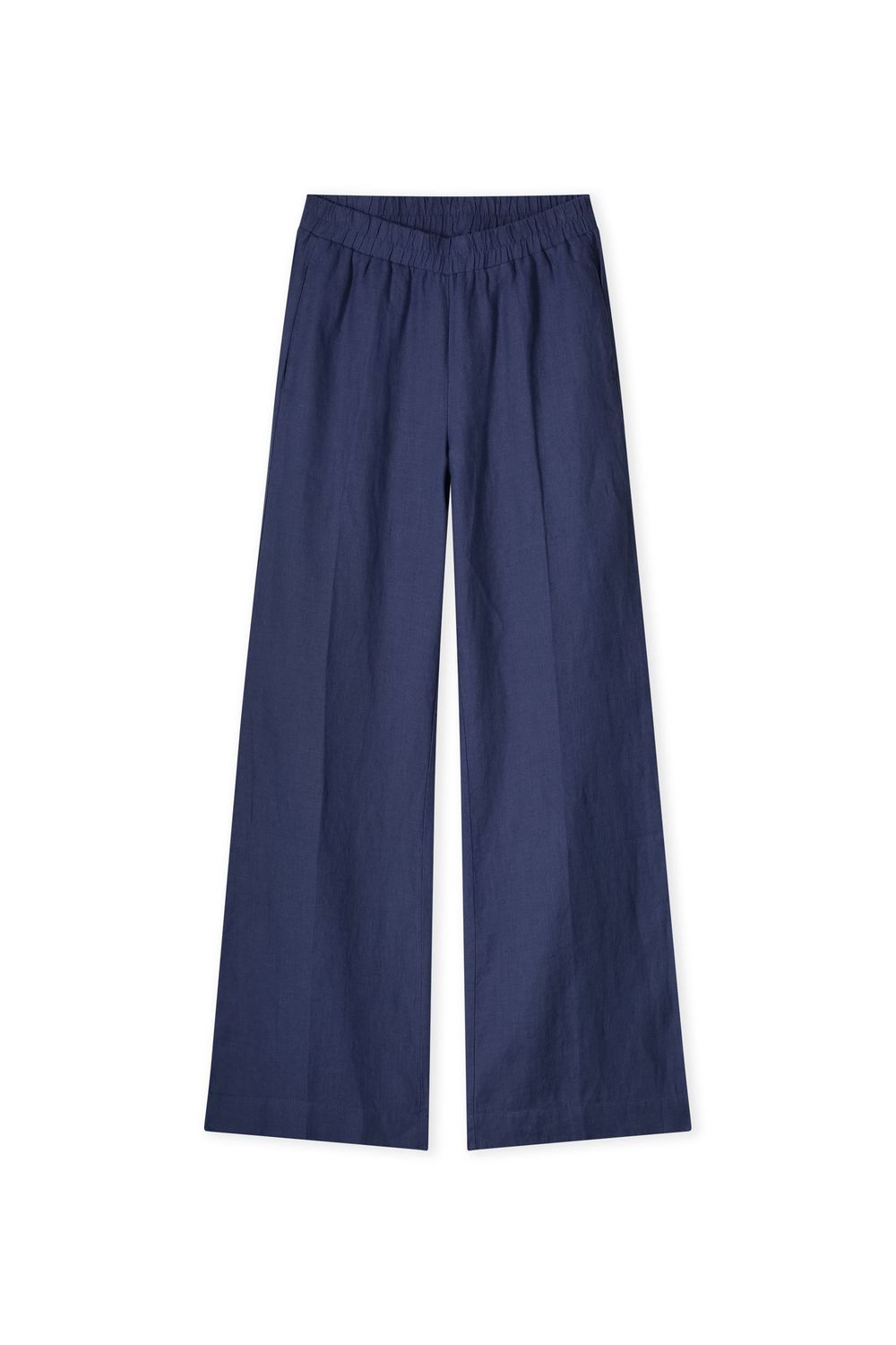 Kyra trousers solid linen Blauw