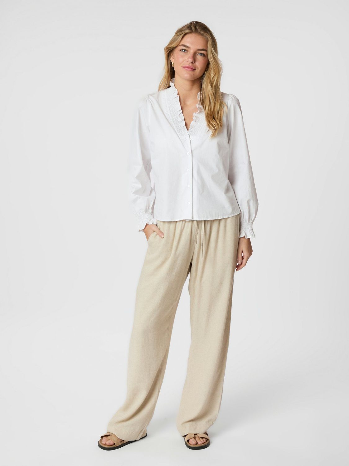 Neo Noir Sonar Linnen broek beige