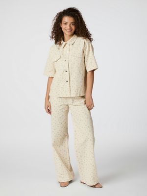 Neo Noir jeans Semba met bloemen