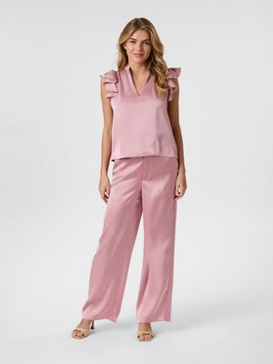 Neo Noir Emmett satijnen pantalon roze