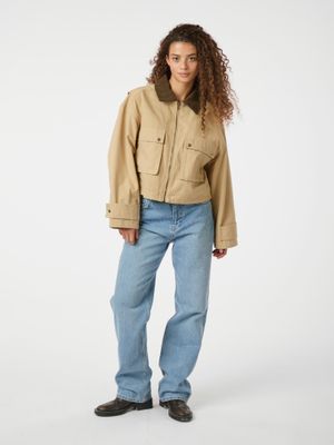 Neo Noir Rivera Canvas Boxy Jacket Beige