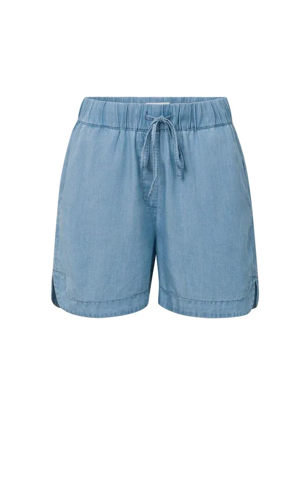 Yaya Luchtige chambray short denim look