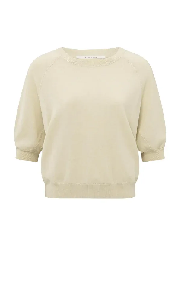 Yaya Fijngebreide sweater beige