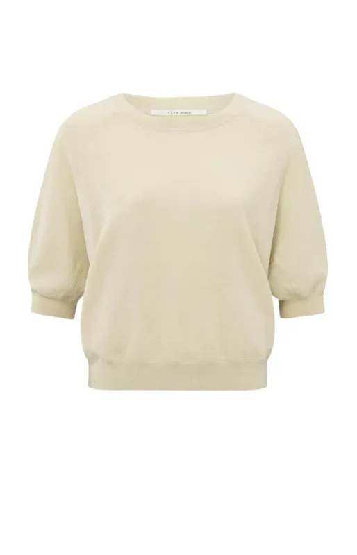 Yaya Fijngebreide sweater beige