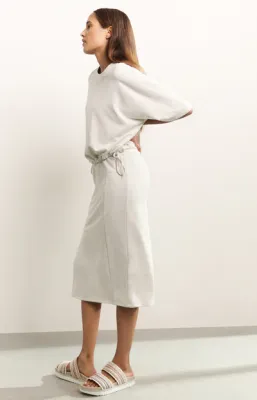 Yaya Sweatshirt met korte mouwen en trekkoorden Grijs