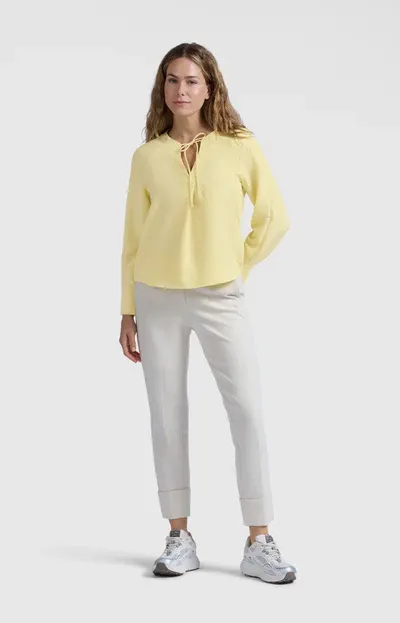 Yaya Blouse met V-hals en strikdetail
