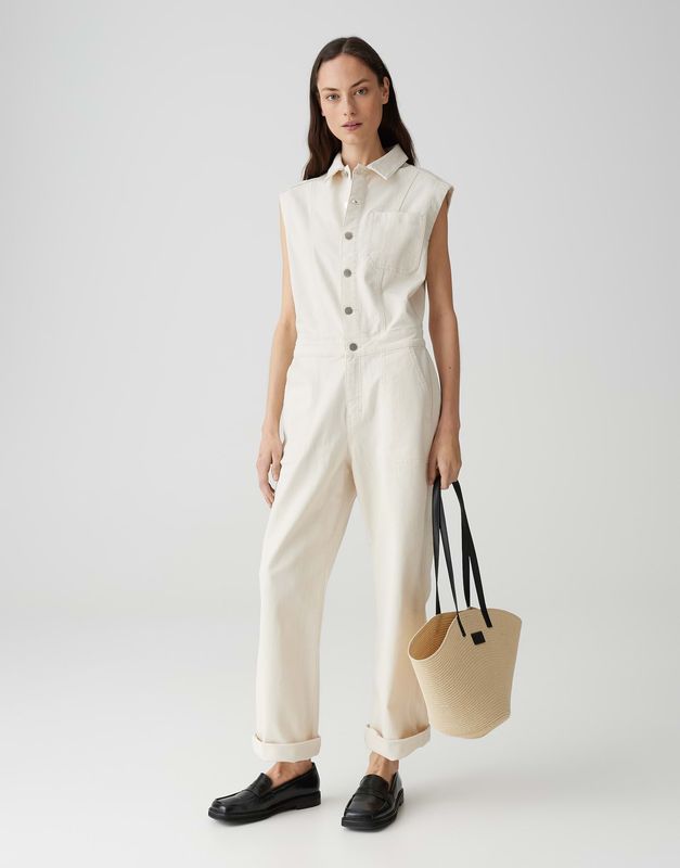 Opus jumpsuit denim Malvie Beige