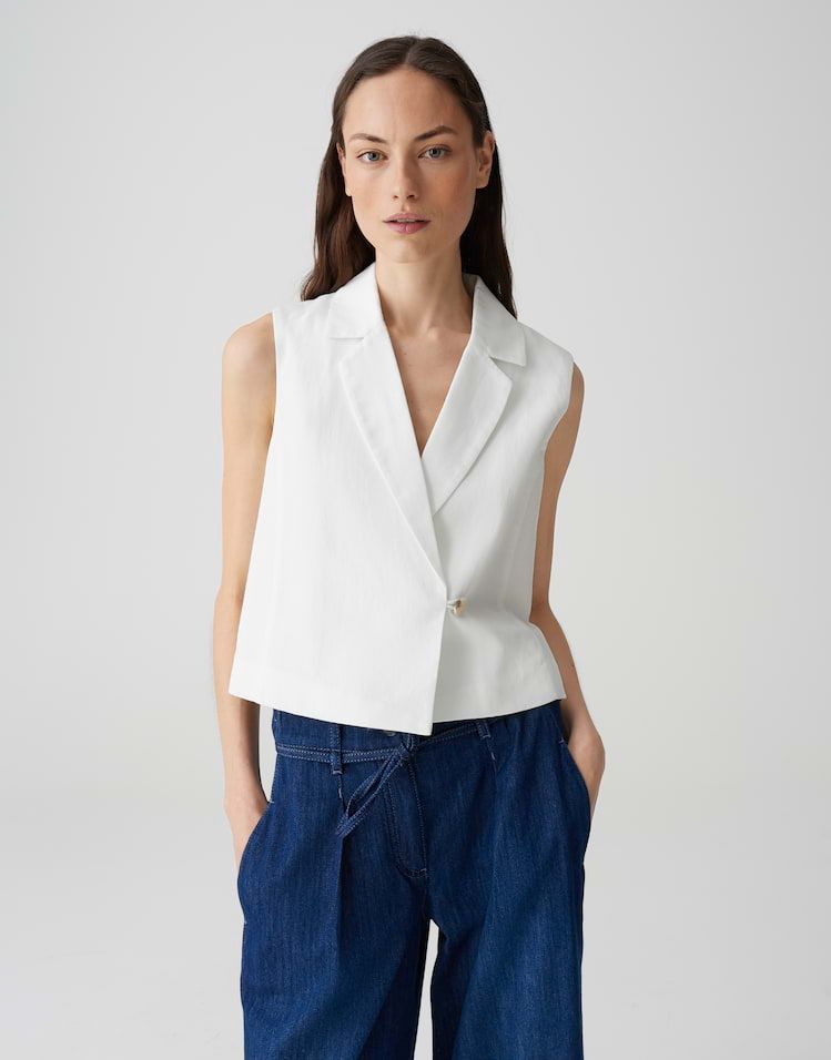 Opus regular gilet Wino Beige