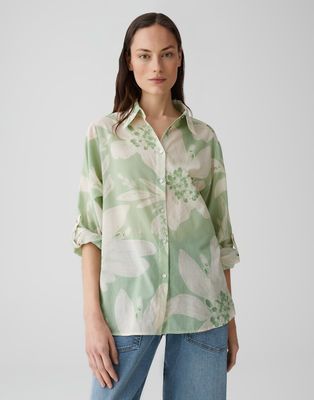 Opus lange blouse Fumine bohème Groen