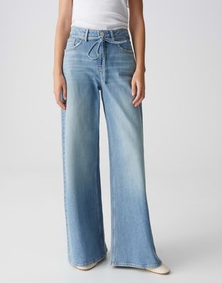 Opus broek Miva palazzo casual Blauw
