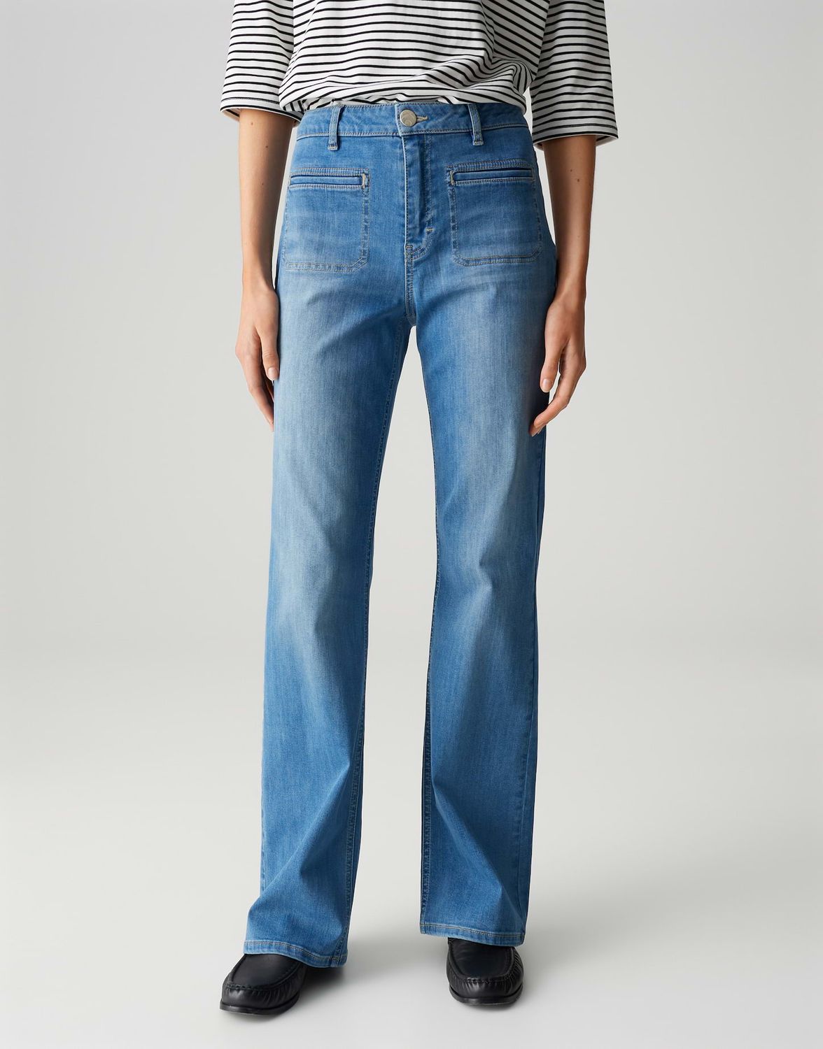 Opus uitlopende jeans Pants Melly fresh Blauw