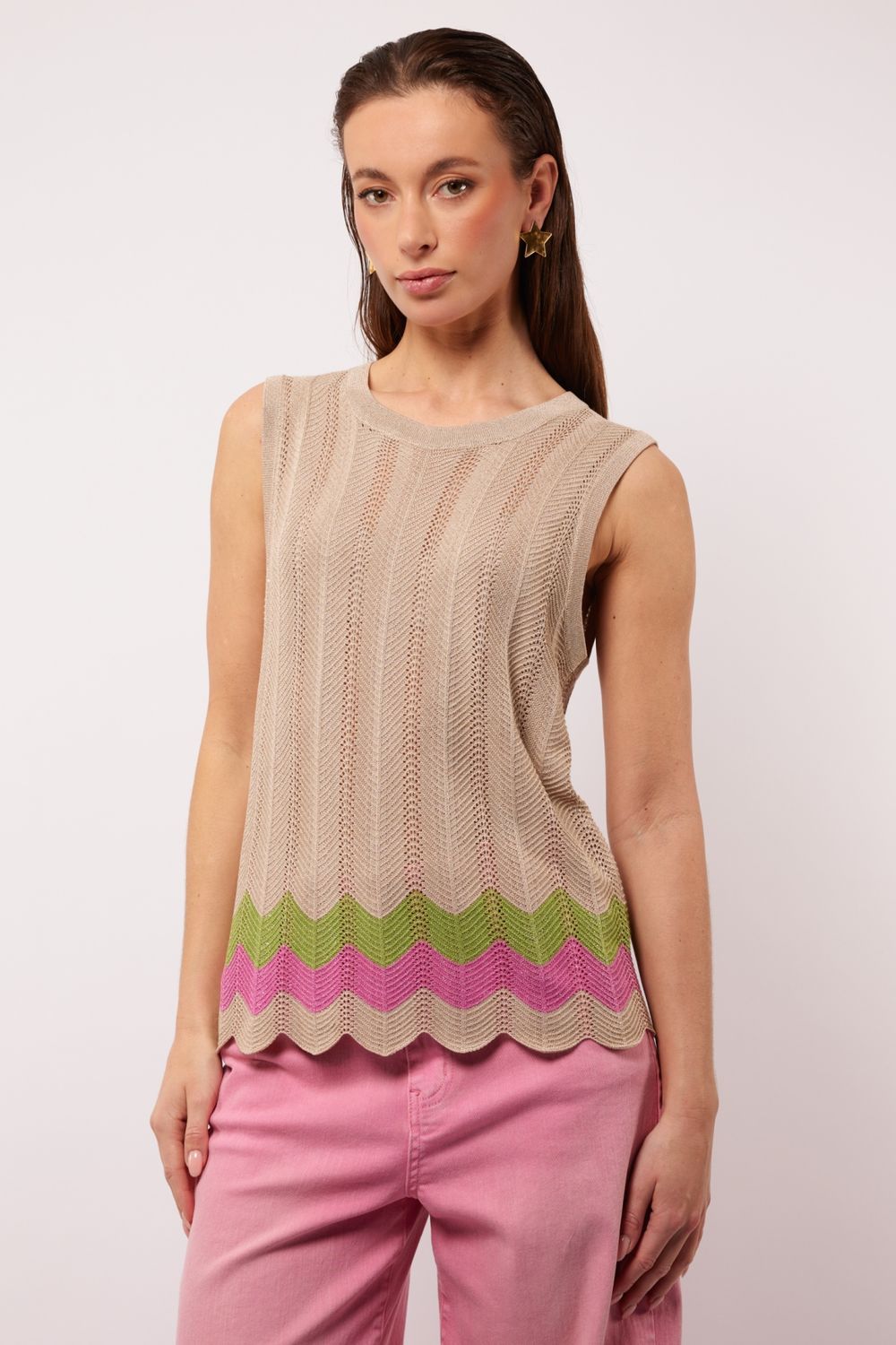 Fluresk Ensley knitting top Beige