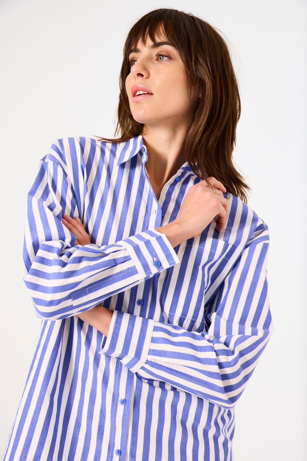 Garcia ladies shirt ls Blauw