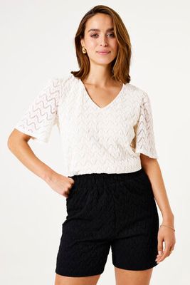 Garcia ladies T-shirt ss Ecru