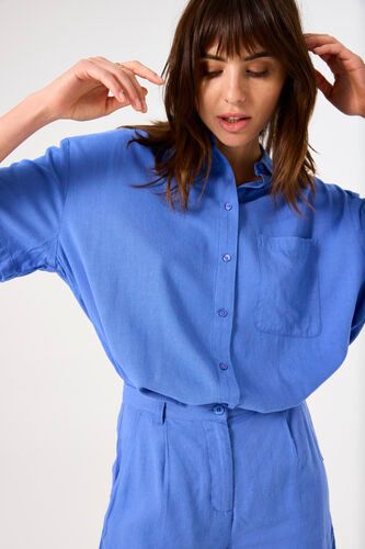 Garcia ladies shirt ss Blauw