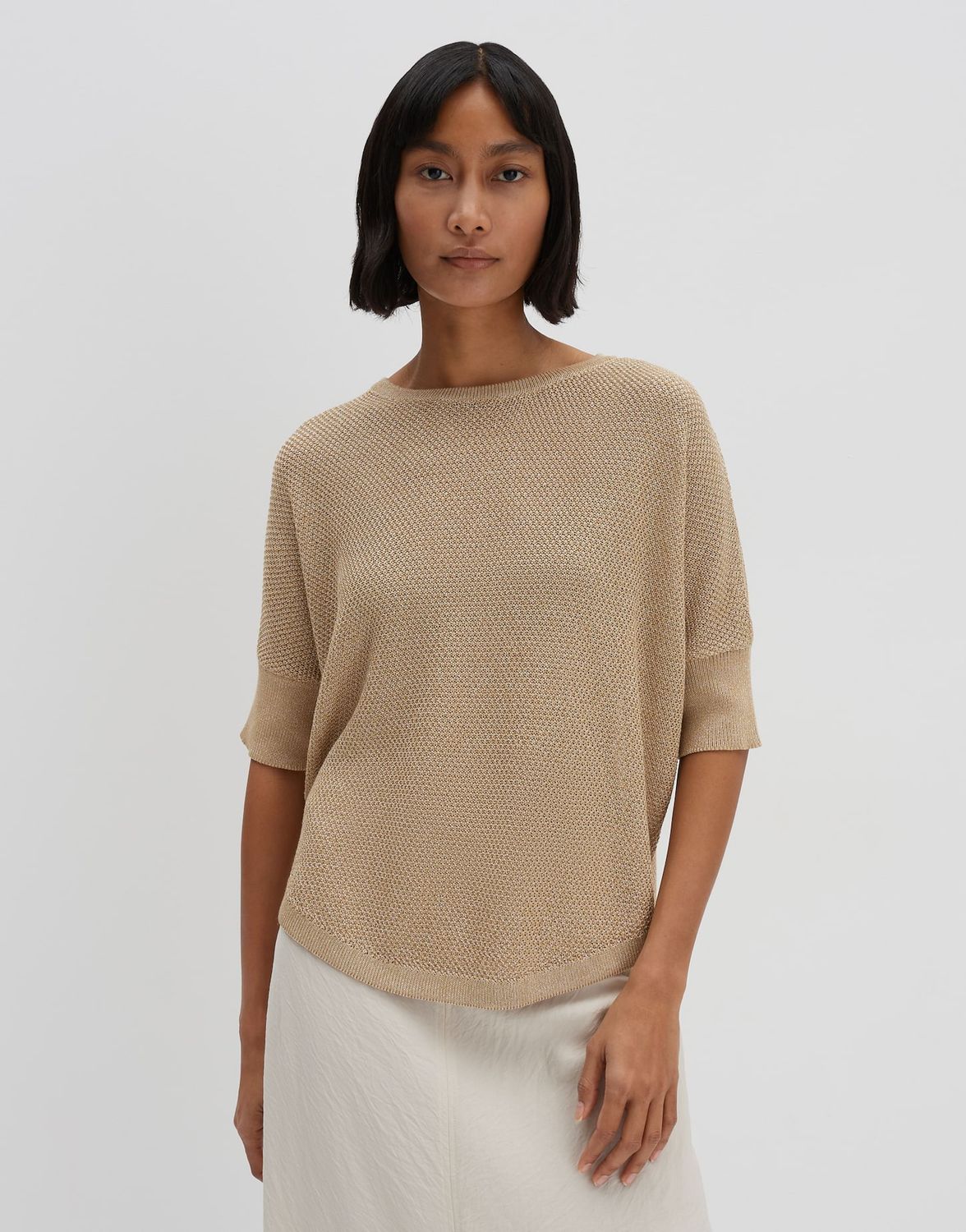 Someday gebreid overhemd Telanor Beige