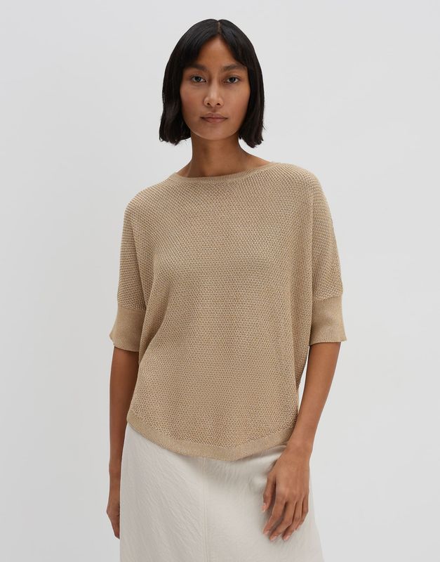 Someday gebreid overhemd Telanor Beige