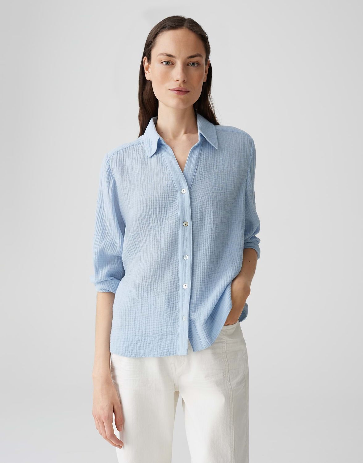 Opus overhemdblouse Fratea Blauw