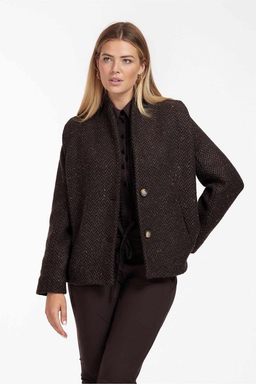 Studio Anneloes Estella wool coat Bruin