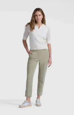 Yaya Jersey tailored trousers Groen