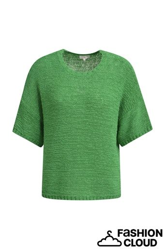 Milano Italy Boxy Pullover Met Ronde Nek Groen
