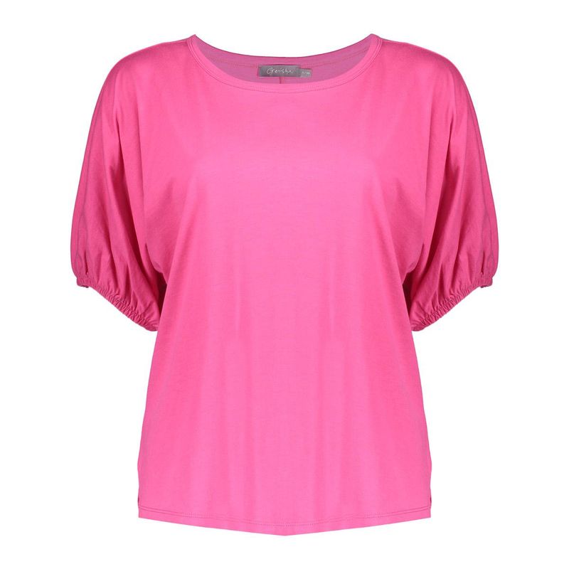 Geisha T-shirt elastic cuffs Paars