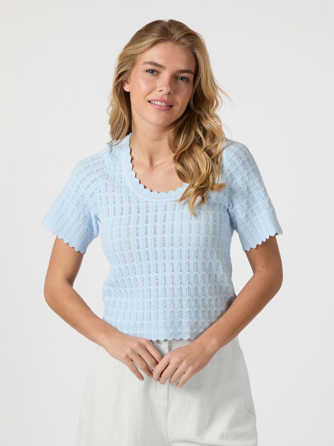 Neo Noir Meiko Solid Knit blouse Blauw