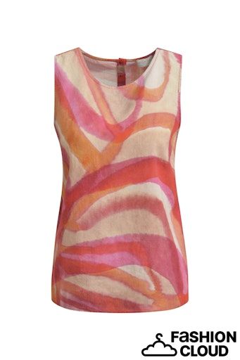 Milano Italy Blouse Zonder Mauw En Ronde Hals Multi