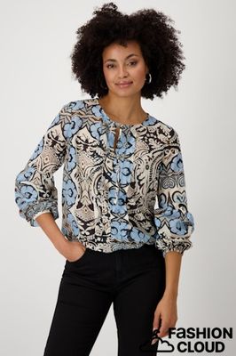 Monari Bluse schwarz gemustert Zwart