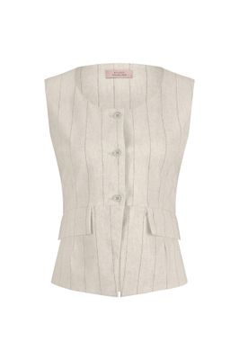Studio Anneloes Rebekka Pinstripe Gilet Ecru