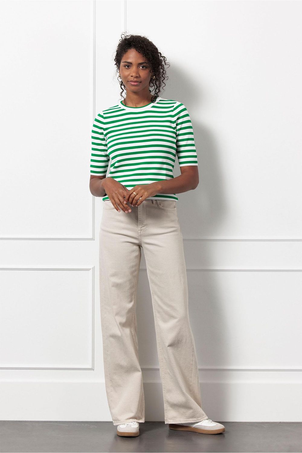 Studio Anneloes Luna stripe pullover Groen