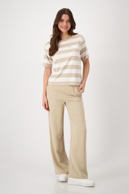 Monari T-Shirt camel ringel Beige