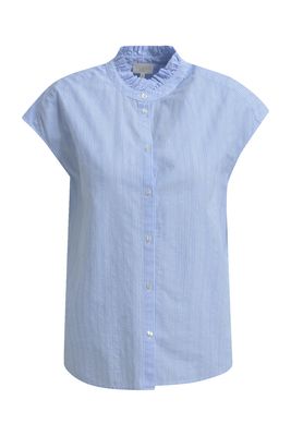 Milano Italy SLEEVELESS BLOUSE W RUFFLLE STAND U Blauw