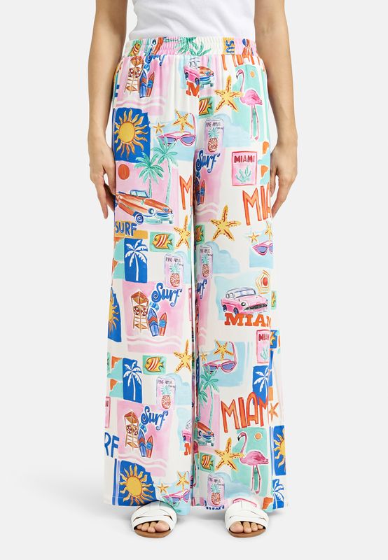 Milano Italy WIDELEG PANTS WITH ELASTIC WAIST Multi