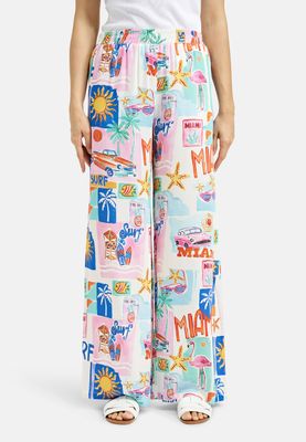 Milano Italy WIDELEG PANTS WITH ELASTIC WAIST Multi