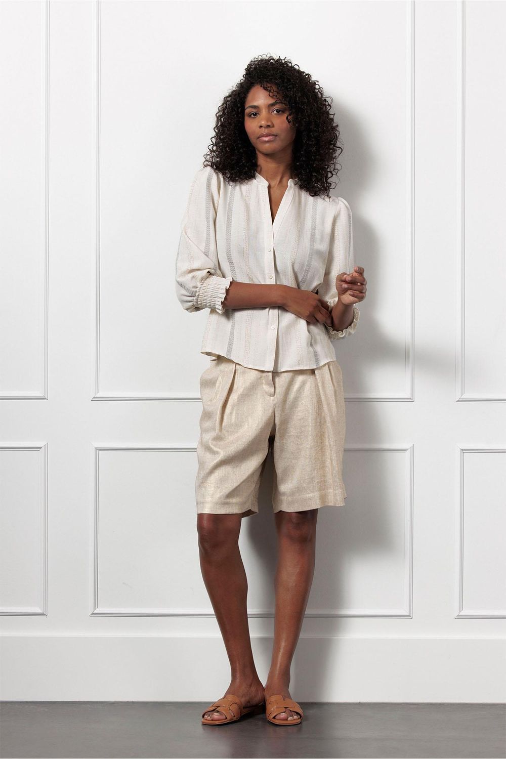 Studio Anneloes Louisa jacquard blouse Ecru