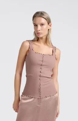 Yaya Geribde singlet met golvende randjes